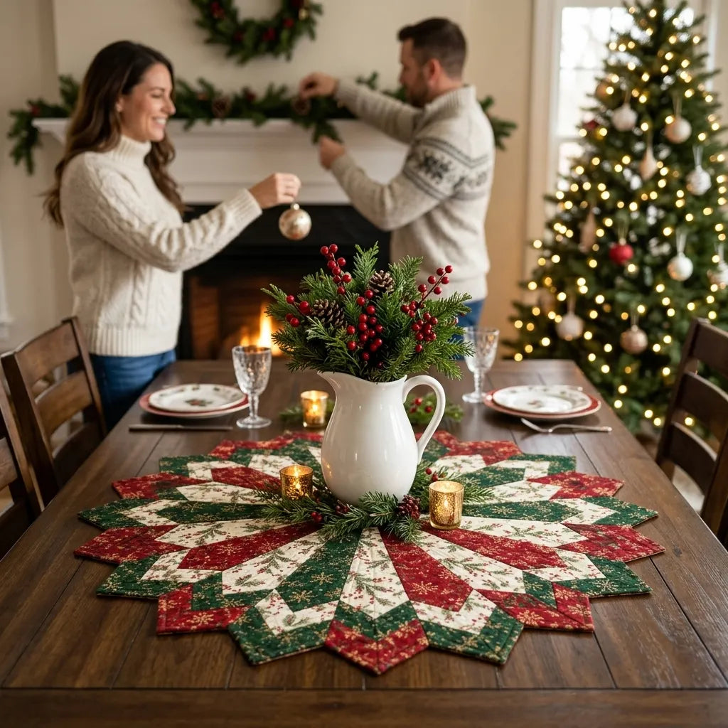 Holiday Star Table Topper Quilting Template Set