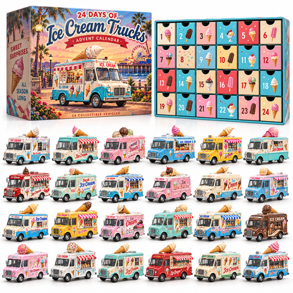 🍦 Ready for 24 Days of Sweet Surprises?! 🚚 2026 Ice Cream Trucks Advent Calendar – 24 Adorable Collectible Trucks!