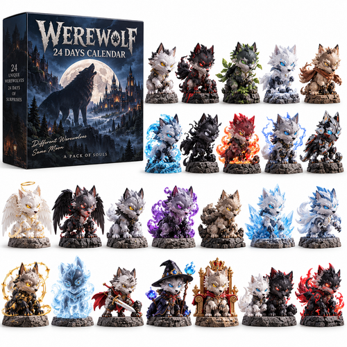 🐺 24 Days of Werewolves Advent Calendar – 24 Unique Fantasy Wolf Collectible Figurines