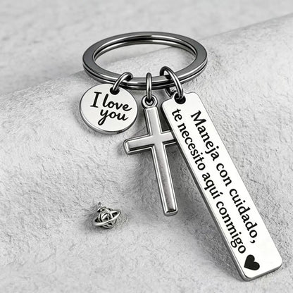 Maneja Con Cuidado Drive Safe Keychain
