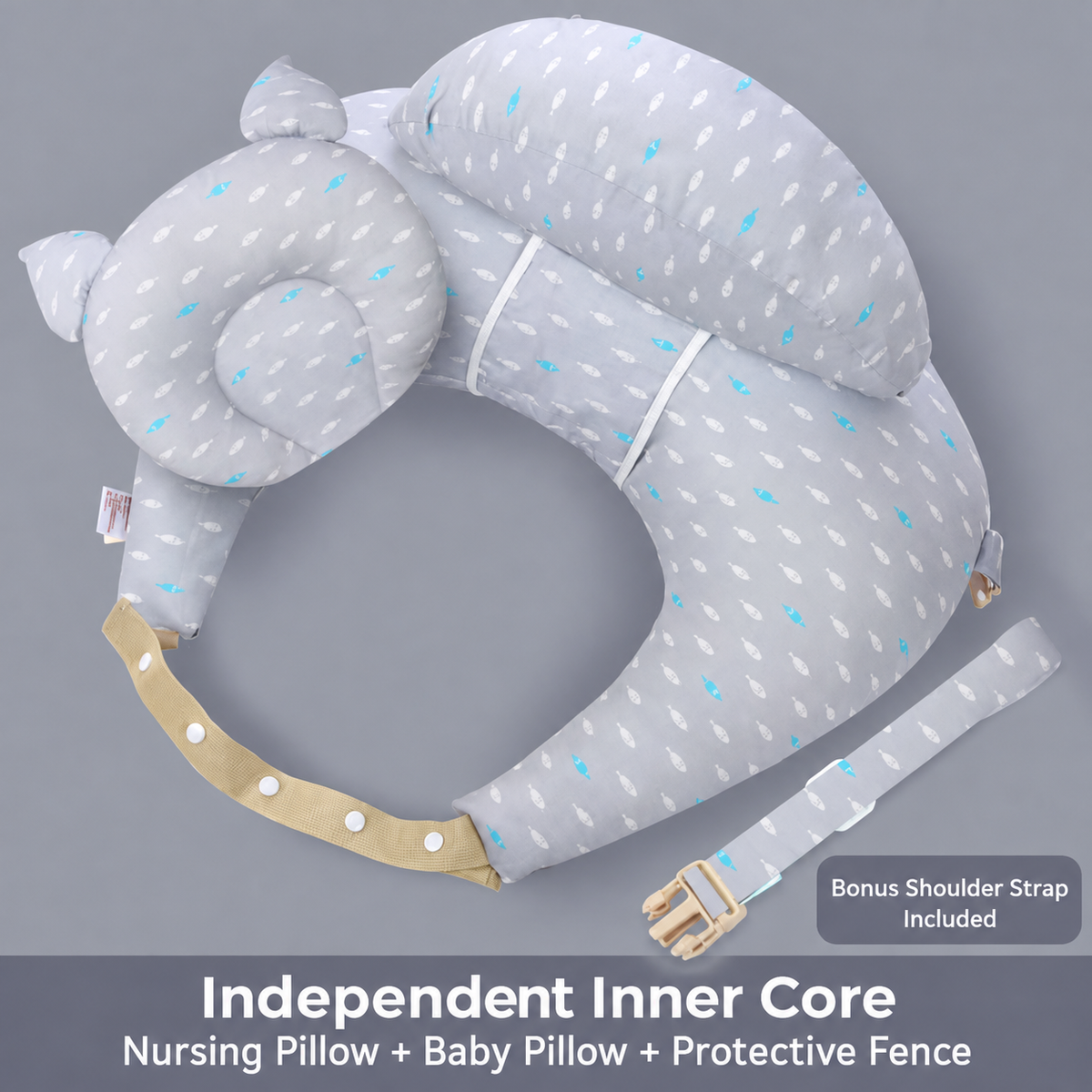 💗 Wearable Nursing Pillow – Wraparound Feeding Cushion with Adjustable Strap