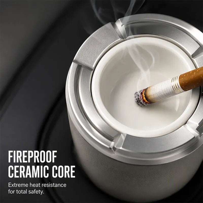 🎉 2026 Sale-Rotating Car Ashtray with Ceramic Inner Liner