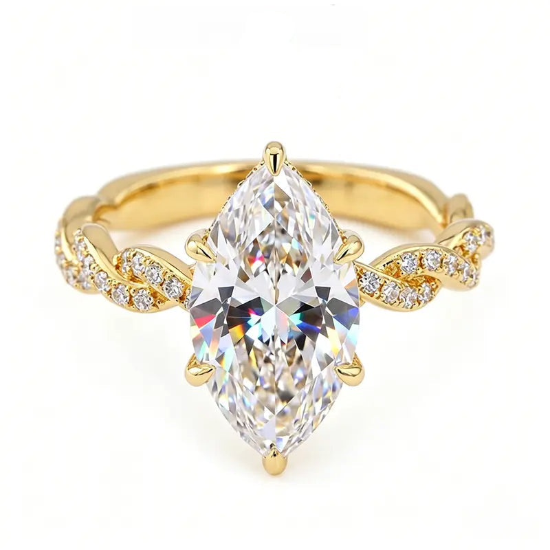 Luxury Marquise Cut Engagement Ring Set for Women – 2PCS 5A CZ Wedding & Promise Rings