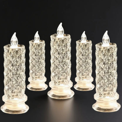 4-Piece LED Candle Lights with Rose Pattern – Elegant Ambient Lighting Effect