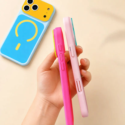 🌈Dopamine Color Block Magnetic Phone Case for iPhone Pro Max