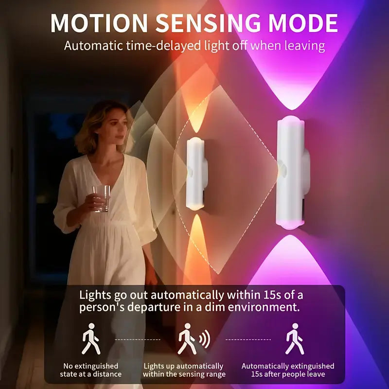 💡 Motion Sensor Night Light – Rechargeable RGB Wireless LED Light with Magnetic Mount