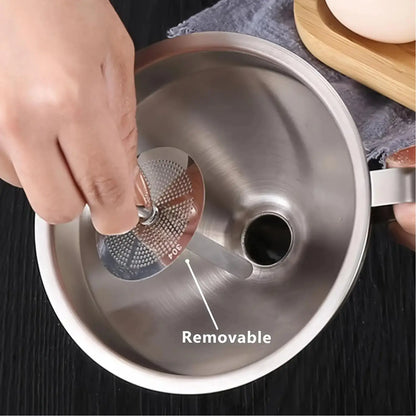 👨‍🍳Premium Food Grade Stainless Steel Funnel with Food Filter Strainer