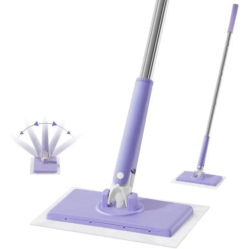 No-Wash Hands-Free Rotating Mop - purple(35.43 inches long)
