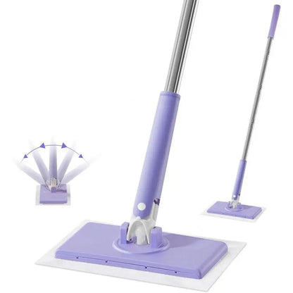 No-Wash Hands-Free Rotating Mop - purple(35.43 inches long)