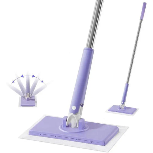 No-Wash Hands-Free Rotating Mop - purple(35.43 inches long)
