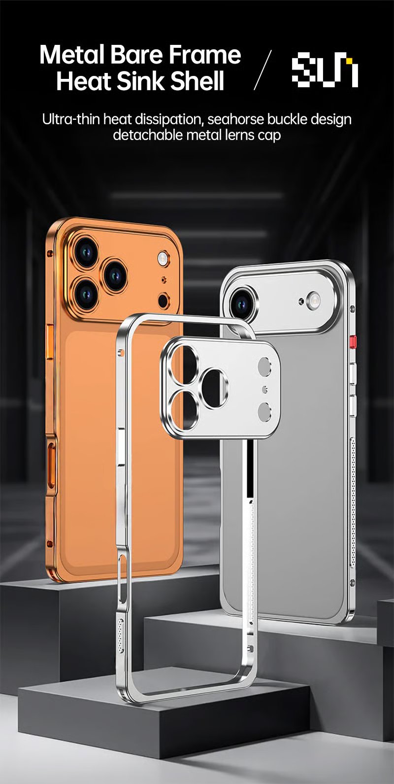 Aluminum Alloy Cooling Frame Heat Dissipation Case for iPhone 18 Series