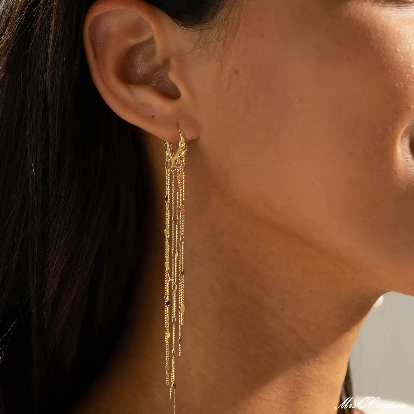 14K Gold Plated Long Tassel Earrings for Women