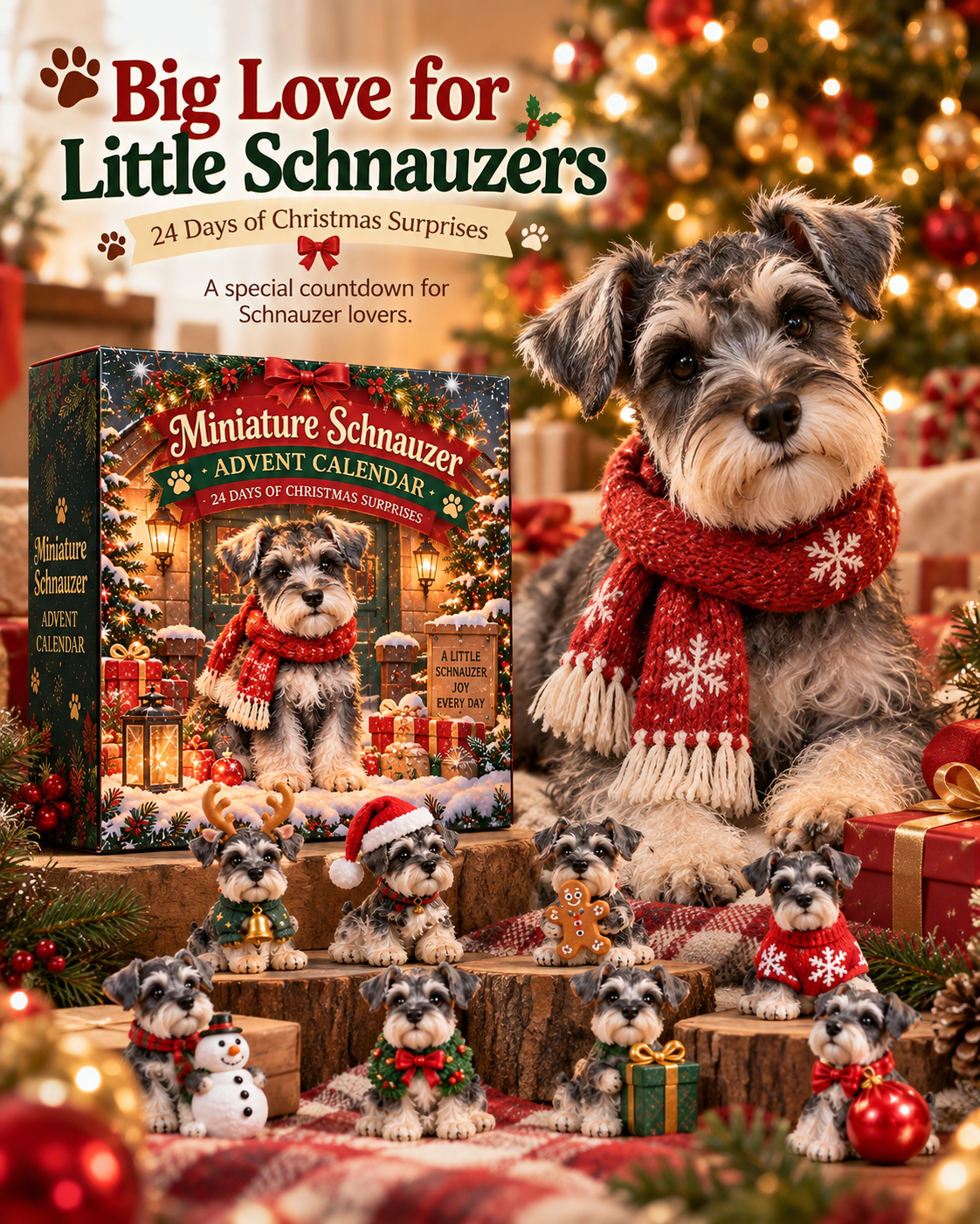 2026 Miniature Schnauzer Christmas Countdown – 24 Little Companions 🐾