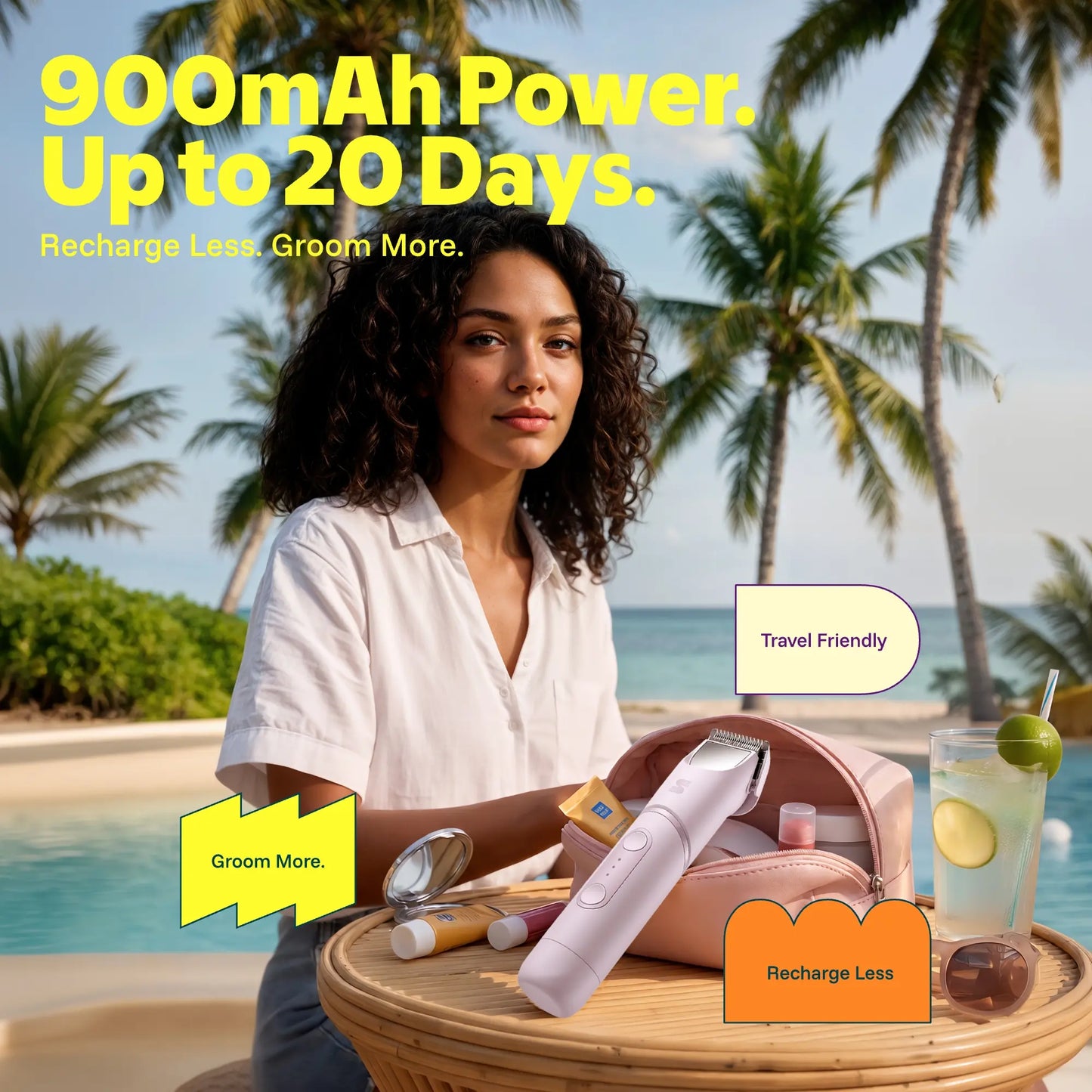 2-in-1 Women's Electric Shaver with Light & Mirror