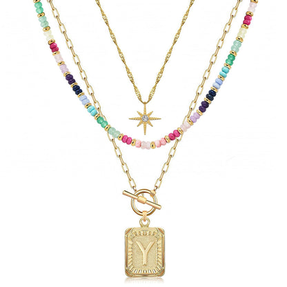 14K Gold Plated Layered Necklaces for Women