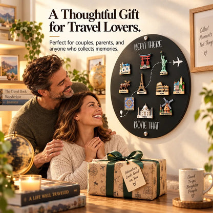 🌍✈️ Been There, Done That – Travel Magnet Display Board 🎁