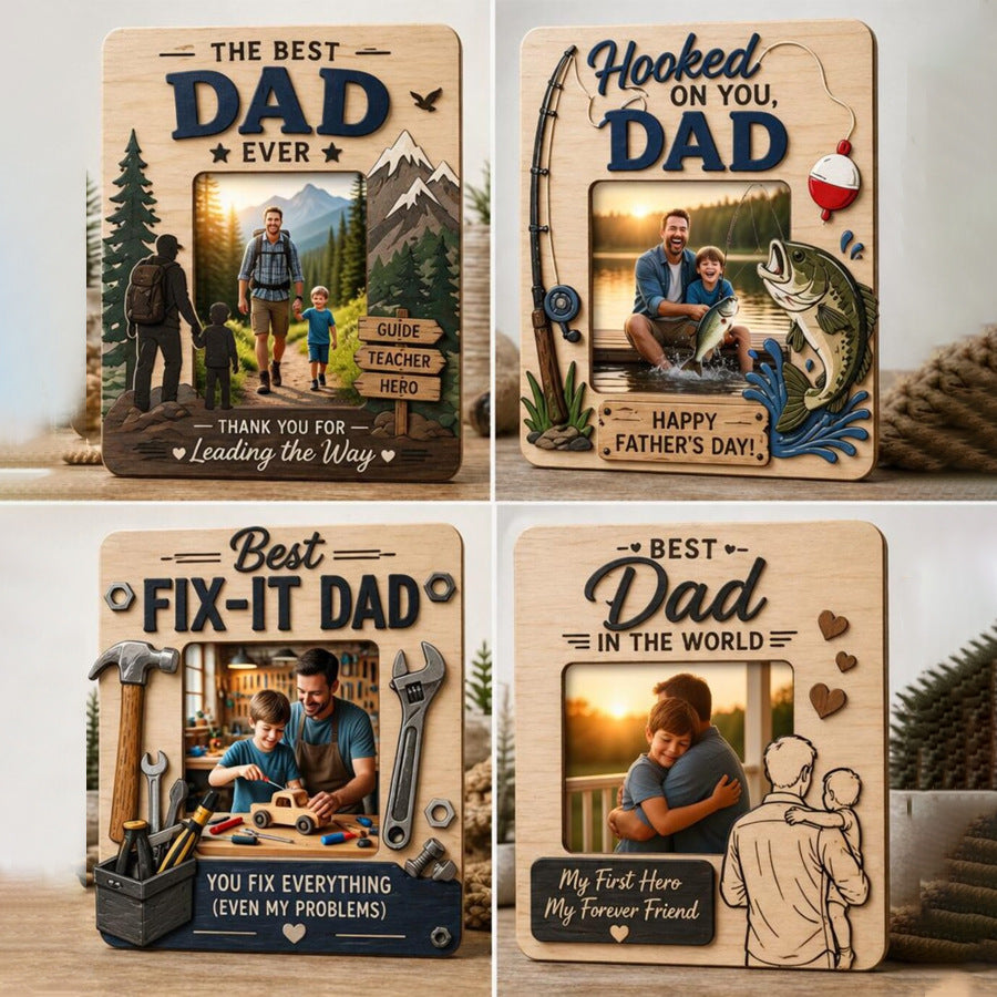 Personalized Wooden Dad Photo Frame | Father’s Day Gift
