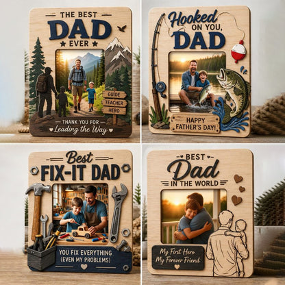 Personalized Wooden Dad Photo Frame | Father’s Day Gift