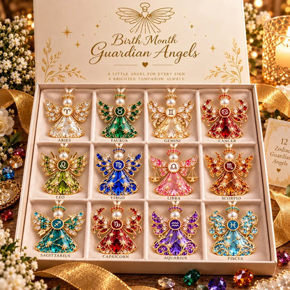 👼 Christmas Zodiac Guardian Angel Keepsake | 12 Signs with Jewel-Toned Designs & Meaningful Gift Cards ✨