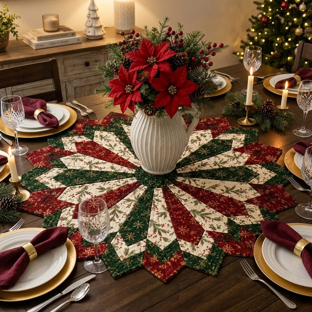 Holiday Star Table Topper Quilting Template Set