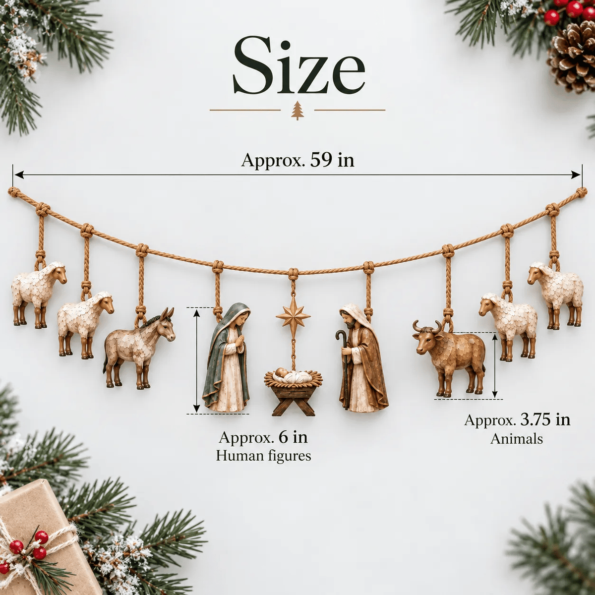 Handcrafted Wooden Nativity Garland