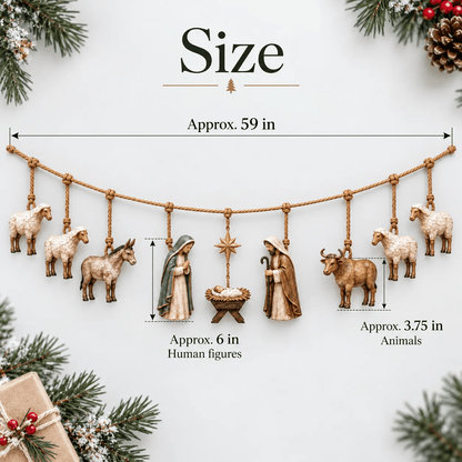 Handcrafted Wooden Nativity Garland
