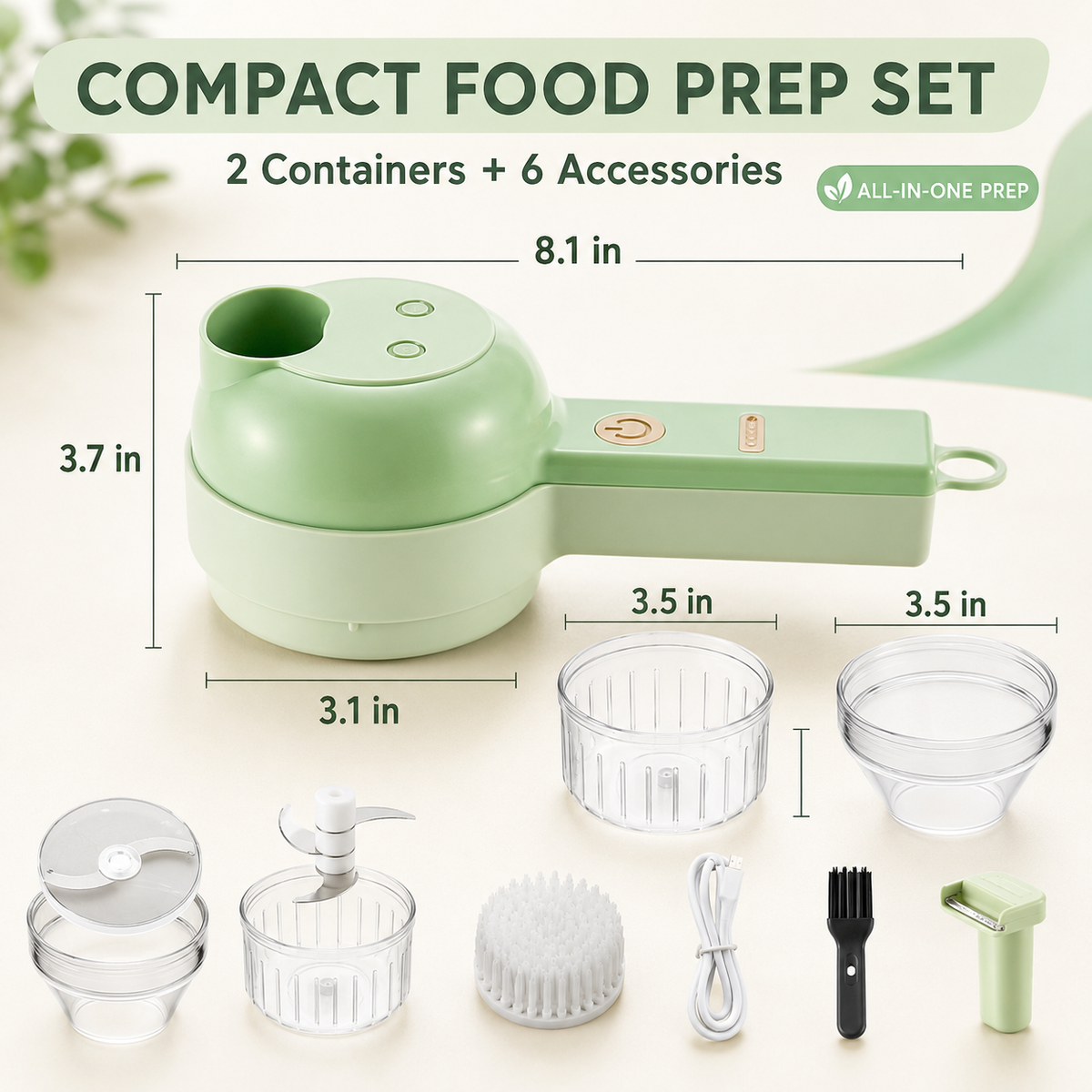 🧄 🌶️4-in-1 Handheld Electric Chopper: Slice, Mince, Peel & Auto-Clean!