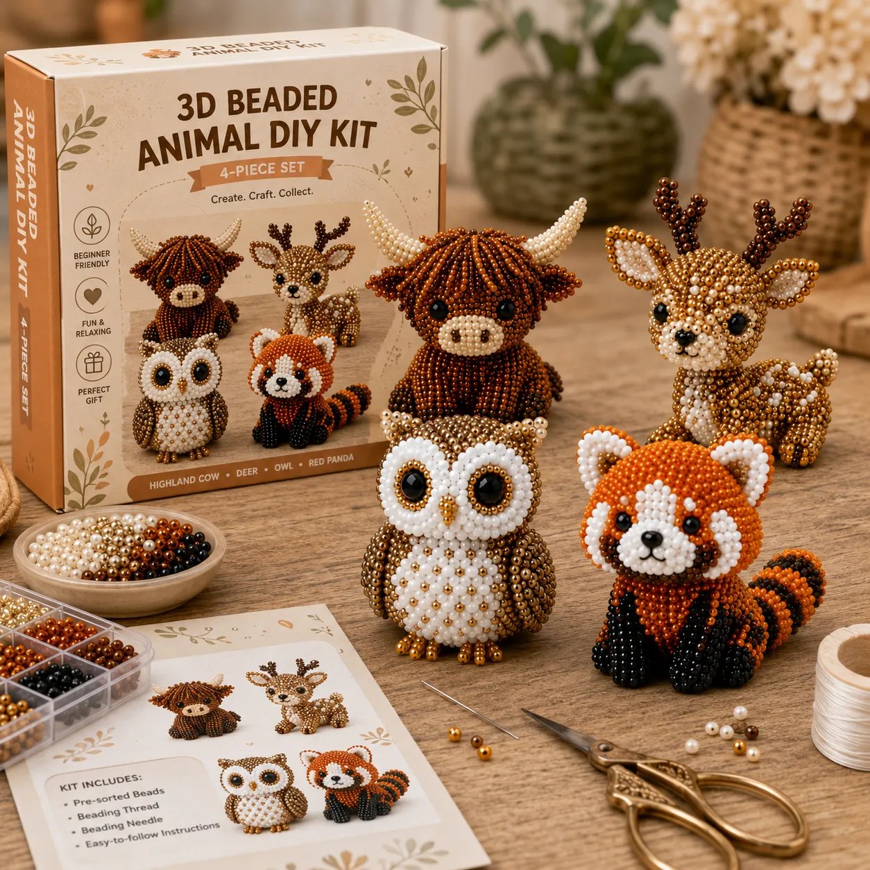 HOT🧵✨ Tiny 3D Beaded Animal DIY Kit