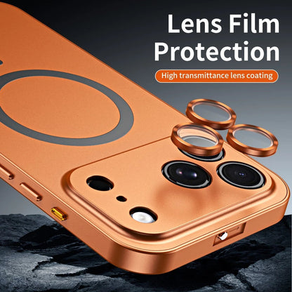 For iPhone 17 Pro Max Air 16 15 14 13 12 Metalic Magnetic Case with Lens Cover