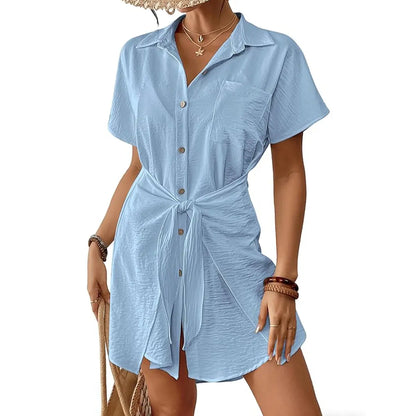 Women's Button Down Swimsuit Cover Up Beach Shirt