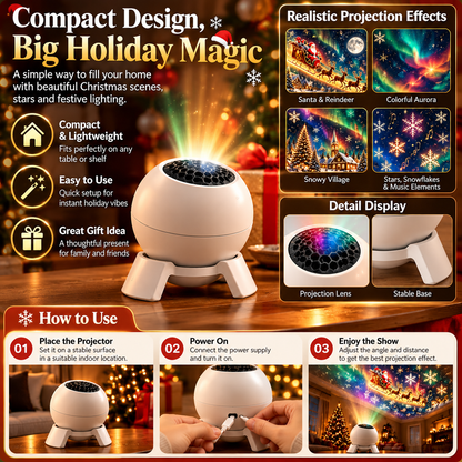 🌲Magical Christmas Scene Projector – Transform Your Room into a Holiday Wonderland ✨