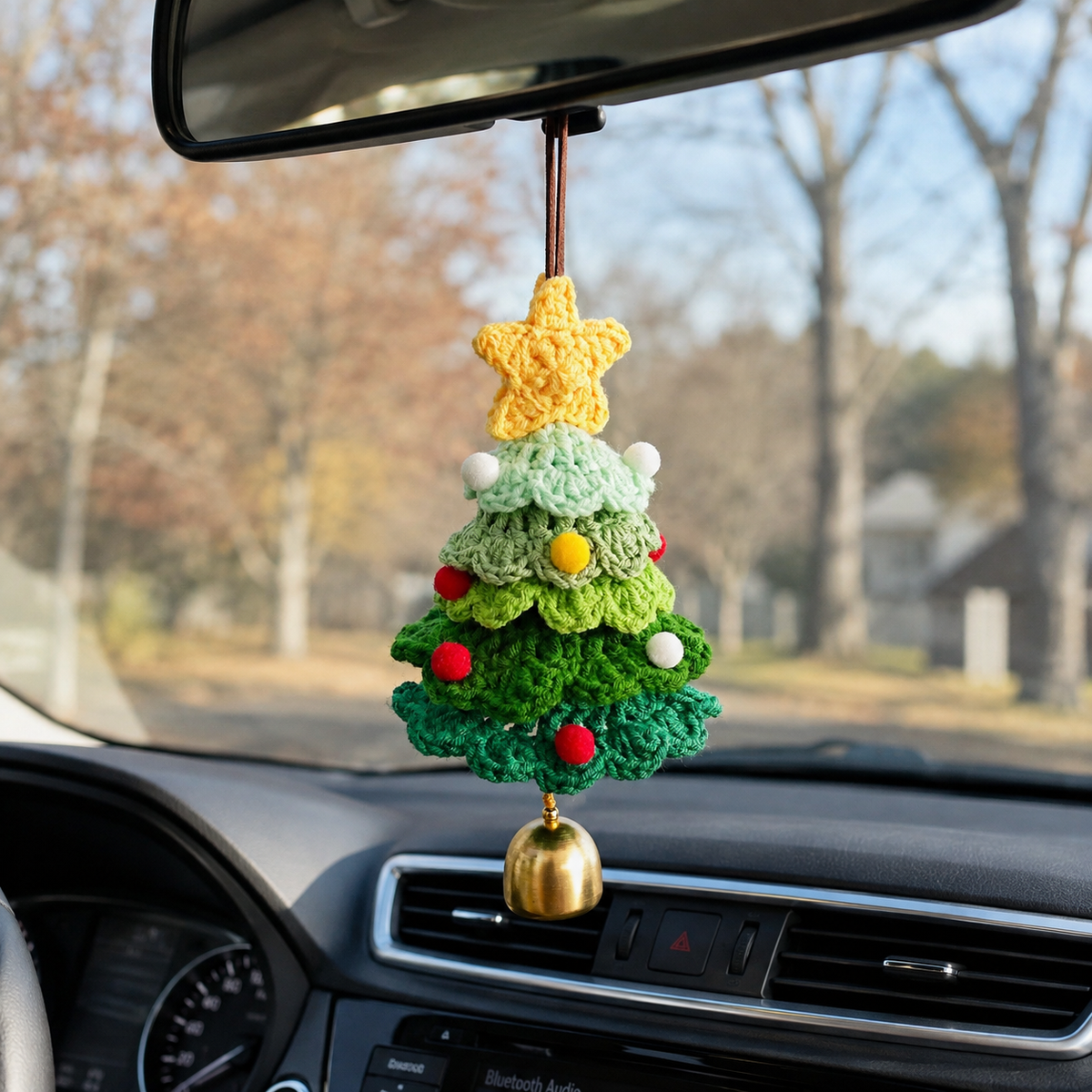 100% Handmade Crochet Christmas Tree Car Charm(  )   - The Best Christ
