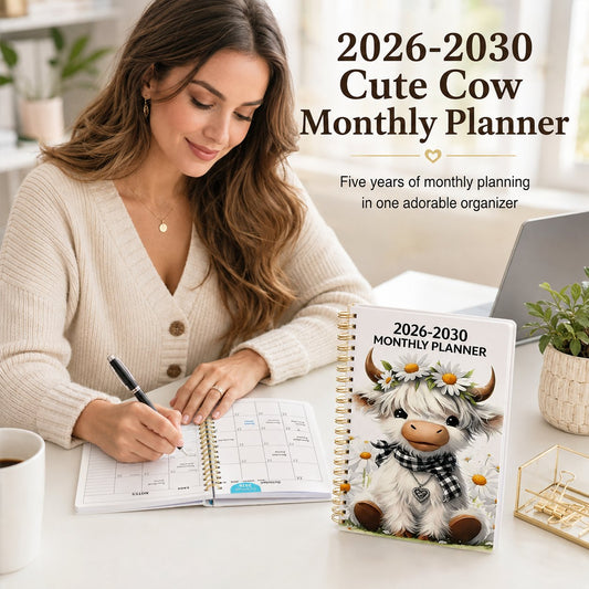 🐮2026-2030 Cute Cow Monthly Planner