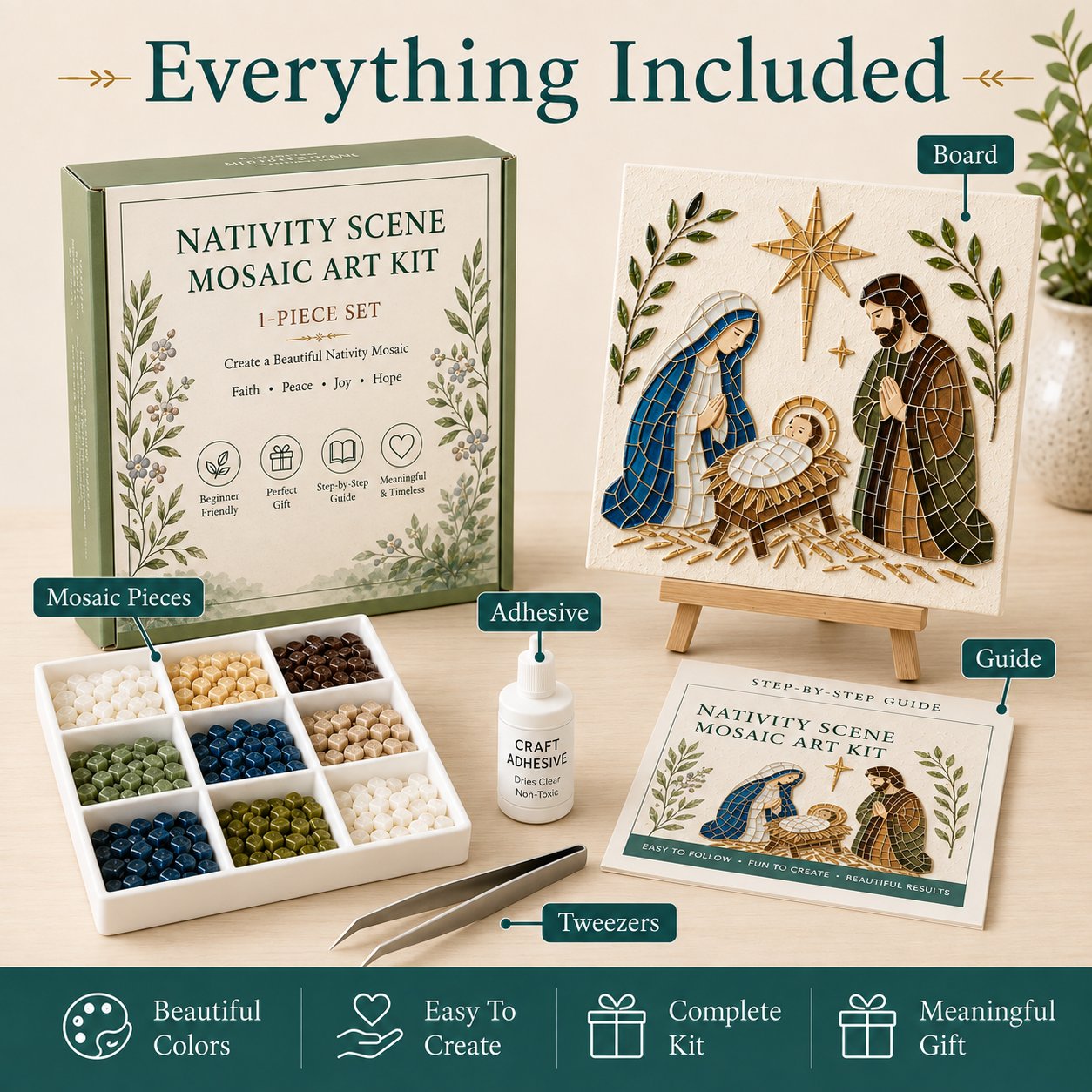 💥 LAST DAY 49% OFF - Nativity Sea Glass Art Kit – Beginner-Friendly ✨