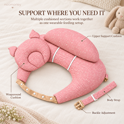 💗 Wearable Nursing Pillow – Wraparound Feeding Cushion with Adjustable Strap