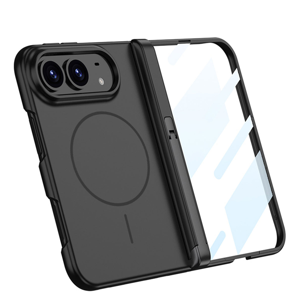 For iPhone Duo -3 In 1 Magnetic Case + Screen Protector & Hinge Stand