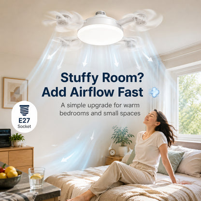 ❄️50% OFF TODAY💡 2-in-1 Ceiling Fan Light 🔧No Wiring • No Tools • Just Screw It In