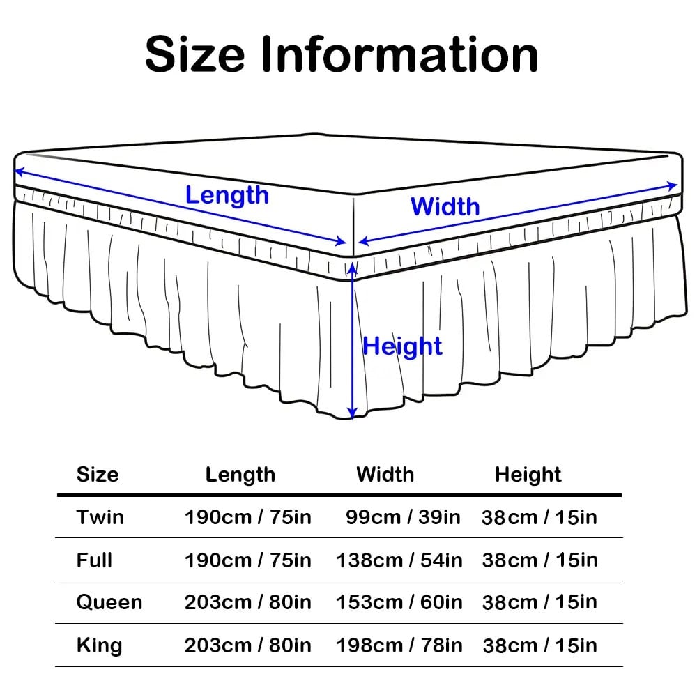 Adjustable Elastic Belt Drop Bed Skirt