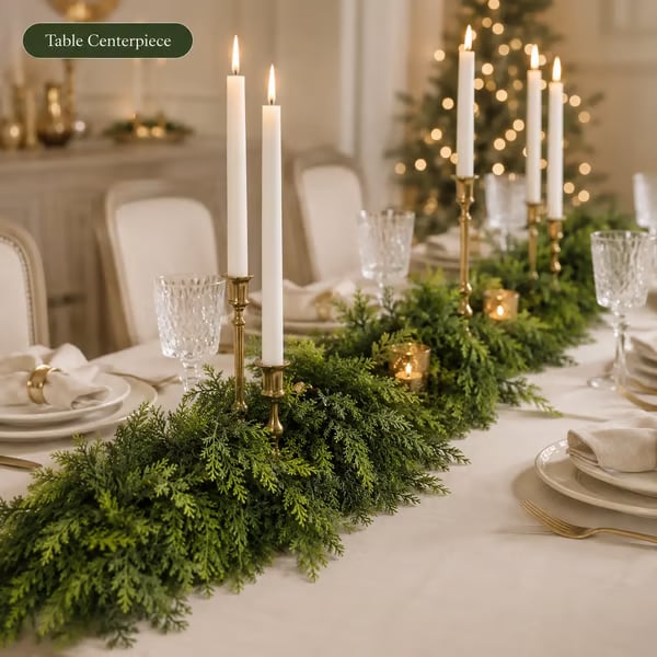 6 FT Artificial Cedar Garland – Realistic Winter Greenery