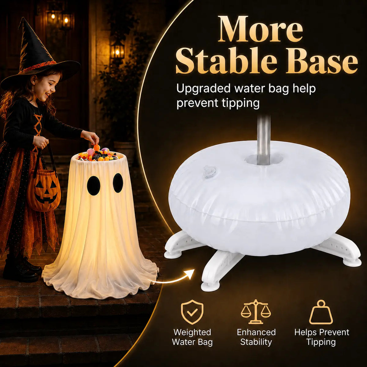 Halloween glowing ghost candy holder bowl