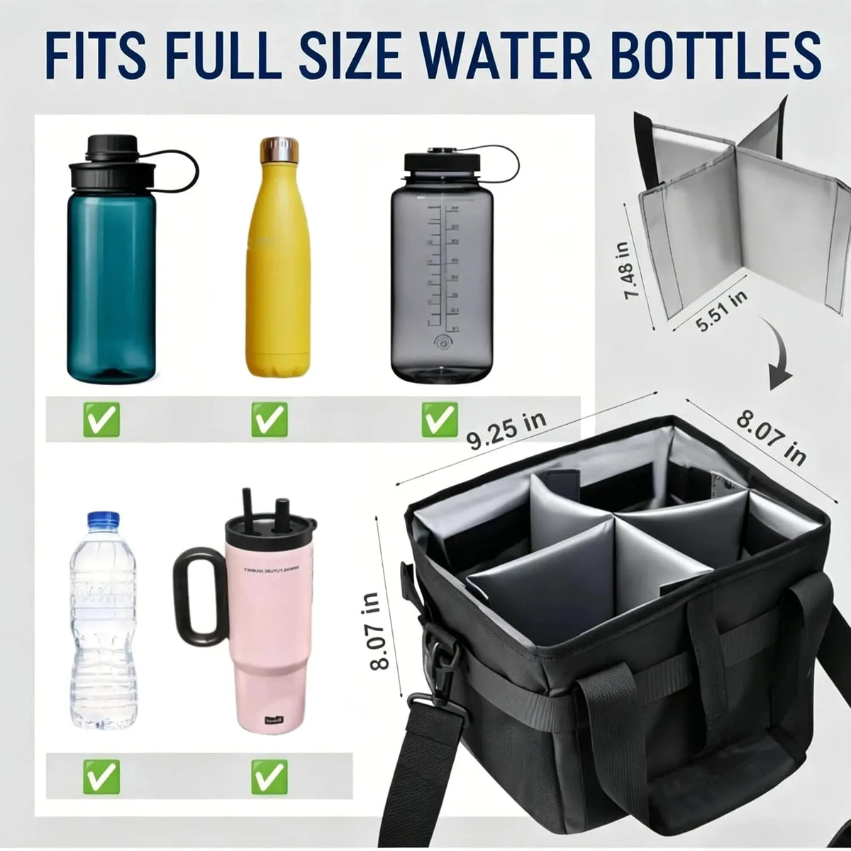 Drink Carrier Bag for 4 Cups with Adjustable Strap