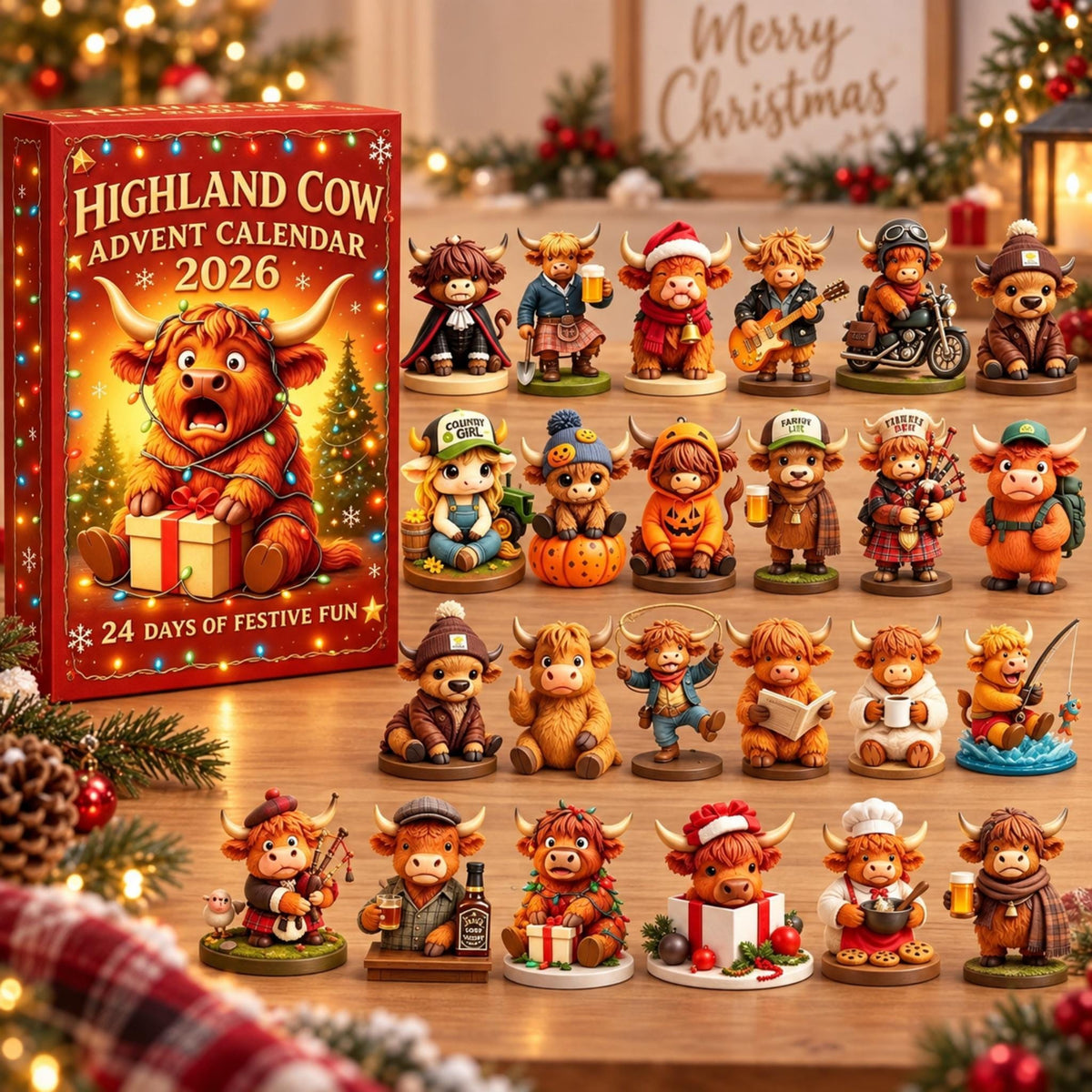 🎄🐮Highland Cow Advent Calendar 2026-3D Model