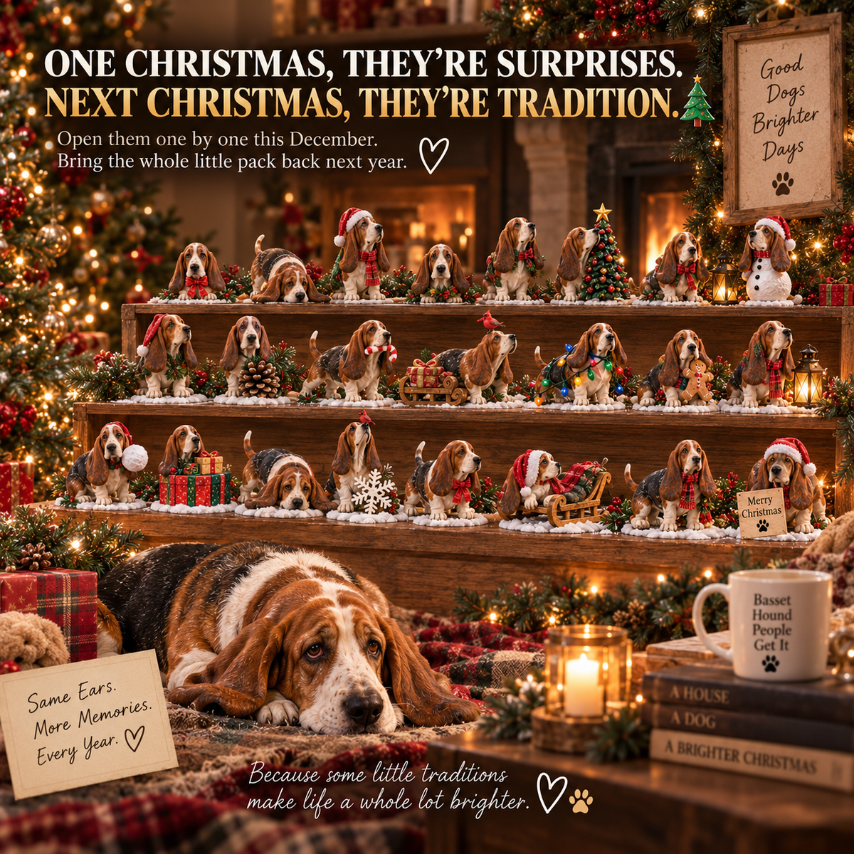 24 Days of Basset Hound Joy — 24 Long-Eared Personalities to Love 🐾🎄