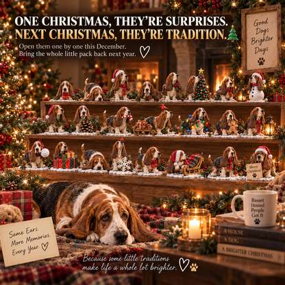 24 Days of Basset Hound Joy — 24 Long-Eared Personalities to Love 🐾🎄
