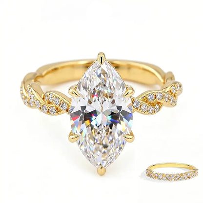 Luxury Marquise Cut Engagement Ring Set for Women – 2PCS 5A CZ Wedding & Promise Rings