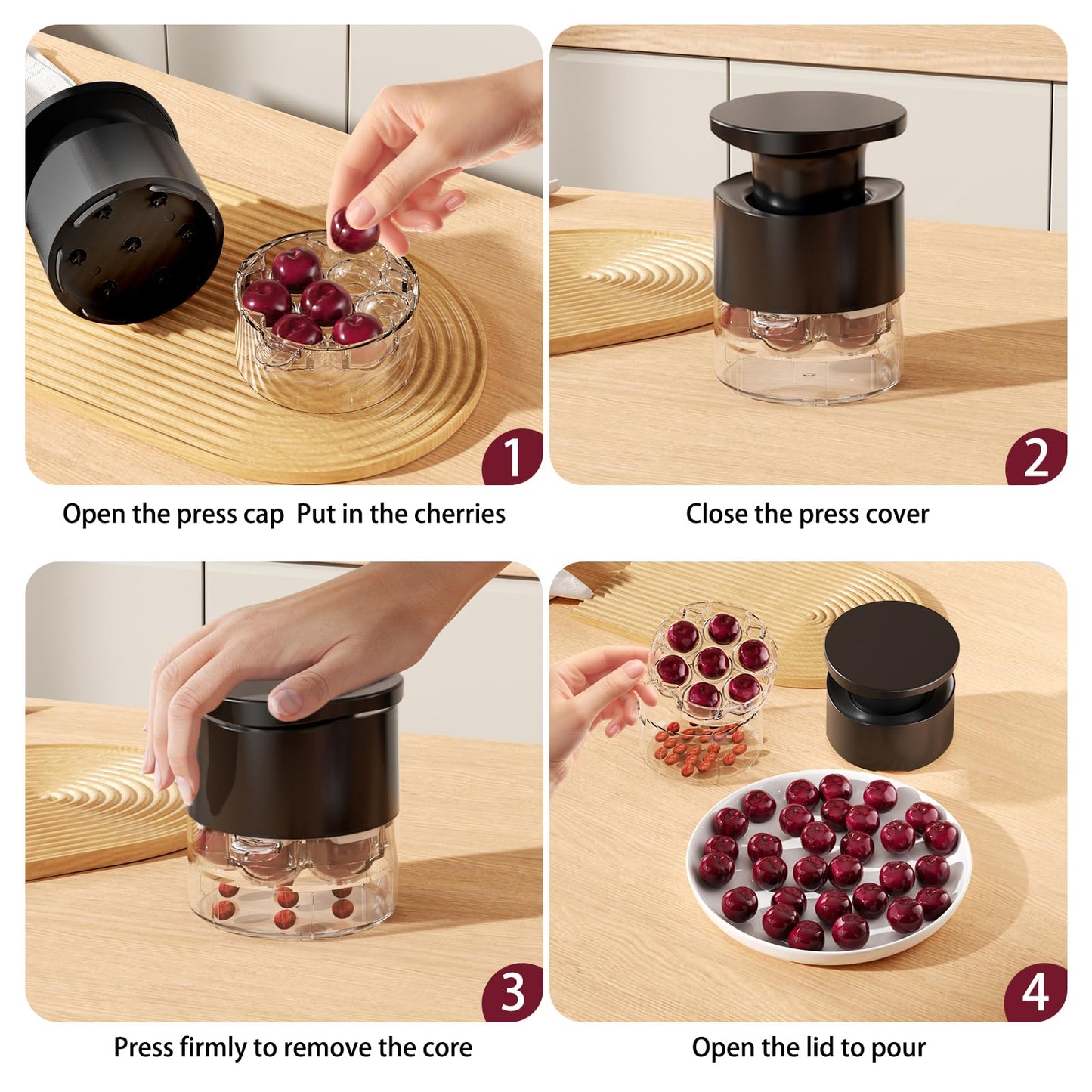 🍒Cherry Pitter Tool Pit Remover with Space-Saving Lock Design
