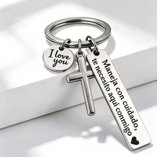Maneja Con Cuidado Drive Safe Keychain
