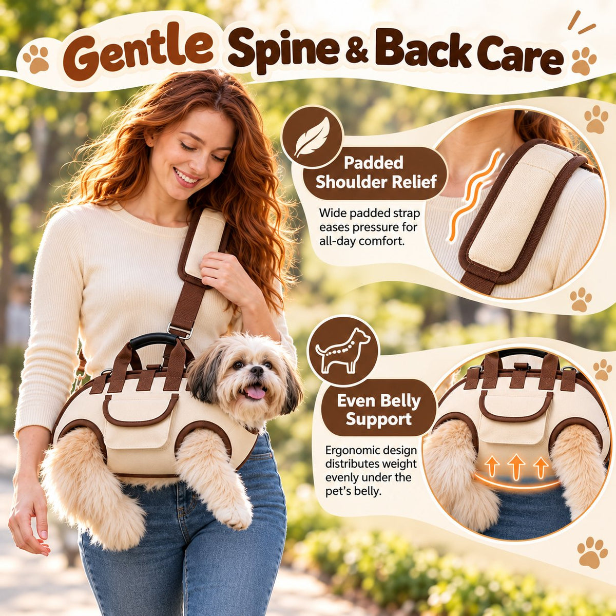 🐾 Hands-Free Pet Sling & Harness Carrier