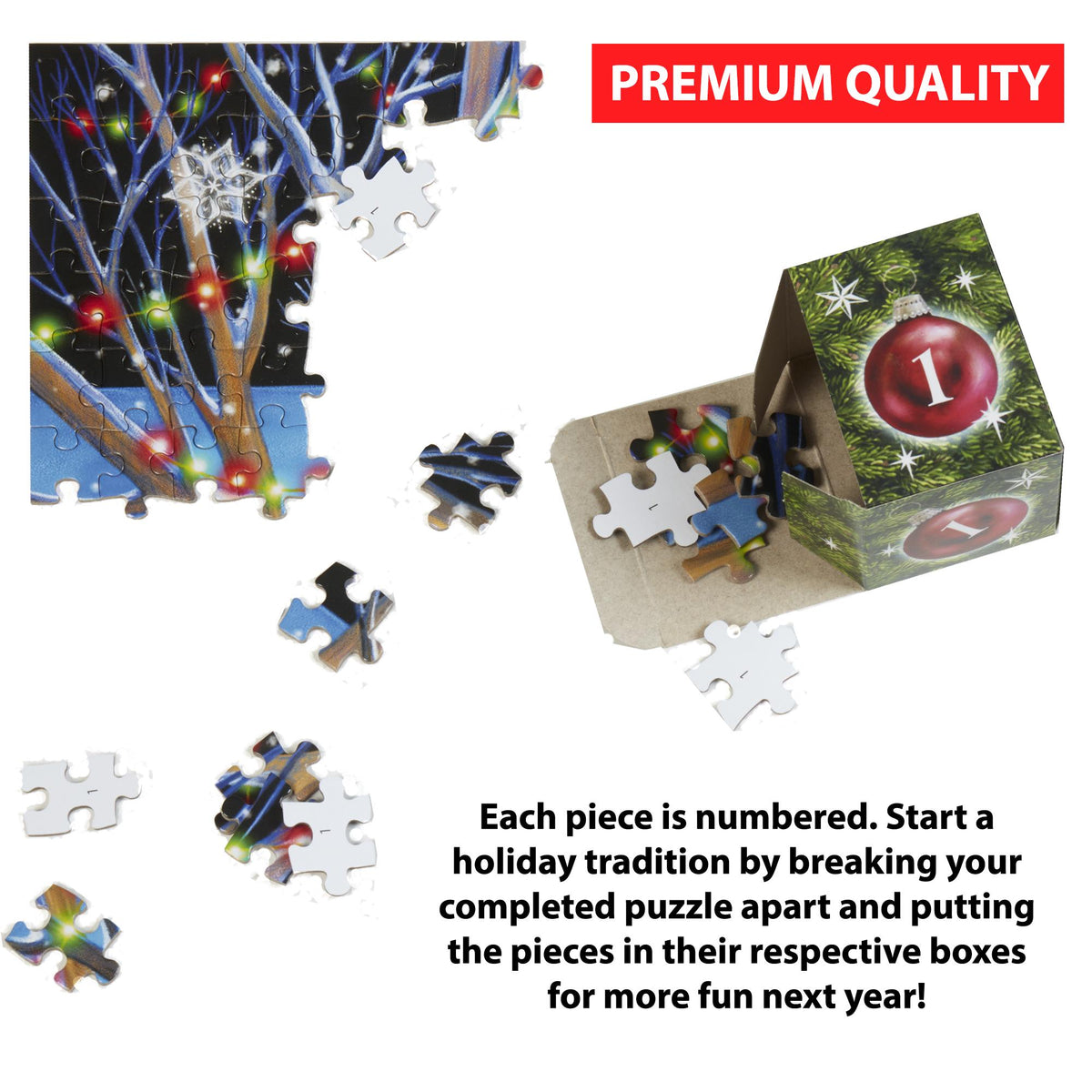 🎄 1000-Piece Christmas Jigsaw Puzzle Advent Calendar – 24-Day Holiday Countdown