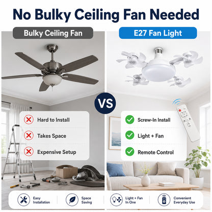 ❄️50% OFF TODAY💡 2-in-1 Ceiling Fan Light 🔧No Wiring • No Tools • Just Screw It In